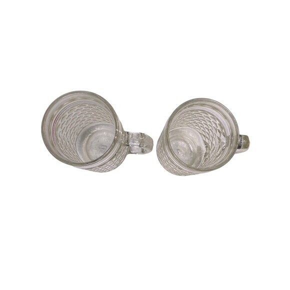 Vintage Anchor Hocking Diamond Cut Glass Beer Mugs - Set Of 2 - 1960's - MCM - Picture 9 of 9